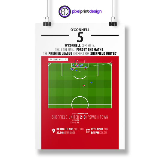 Jack O'Connell | Massive Header Secures Promotion (SU 2-0 IPS) Goal Print | Poster