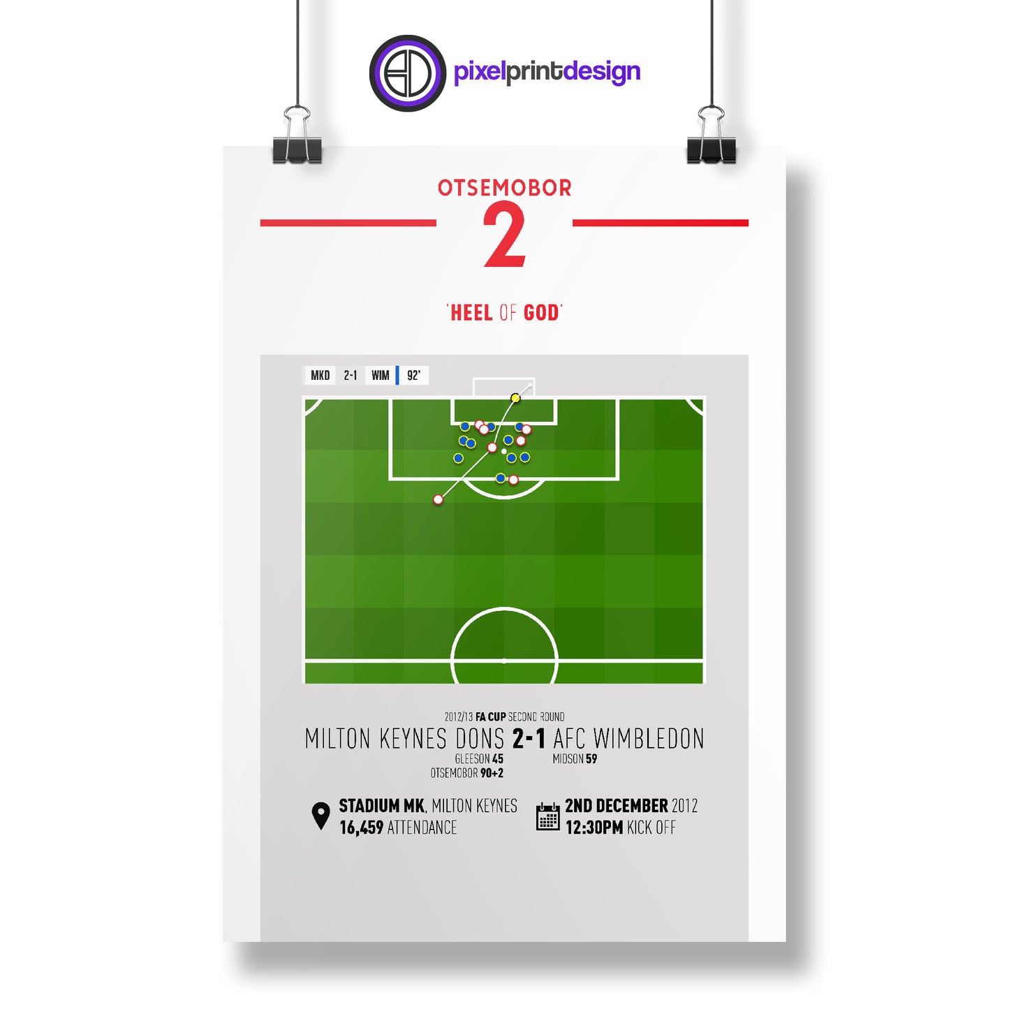 Jon Otsemobor | Heel Of God (MKD 2-1 WIM) Goal Print | Poster