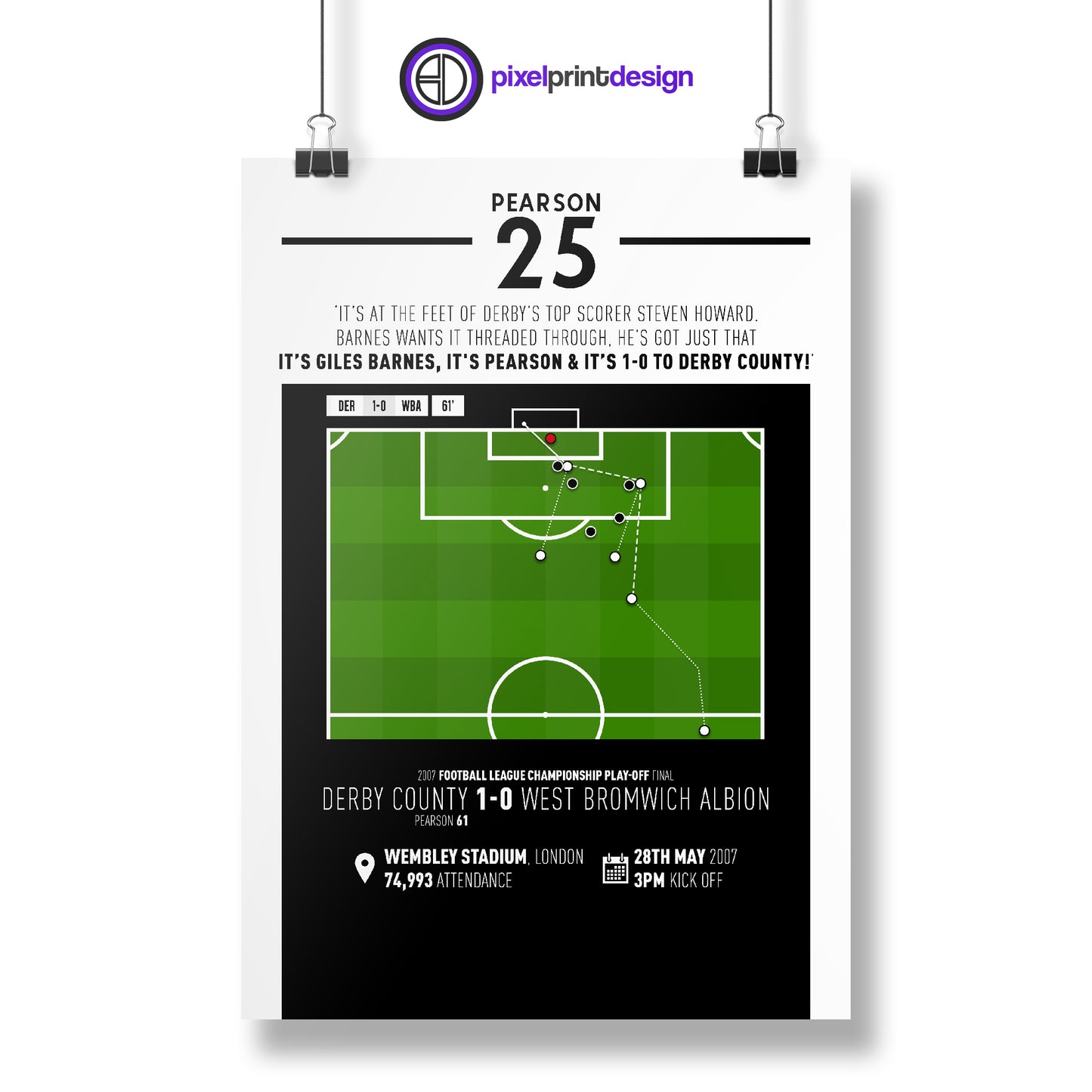 Stephen Pearson | Winner In Play Off Final (DER 1-0 WBA) Goal Print | Poster