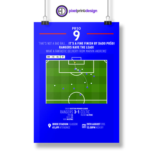 Dado Prso | Brilliant Volley in Old Firm Derby (RAN 3-1 CEL) Goal Print | Poster