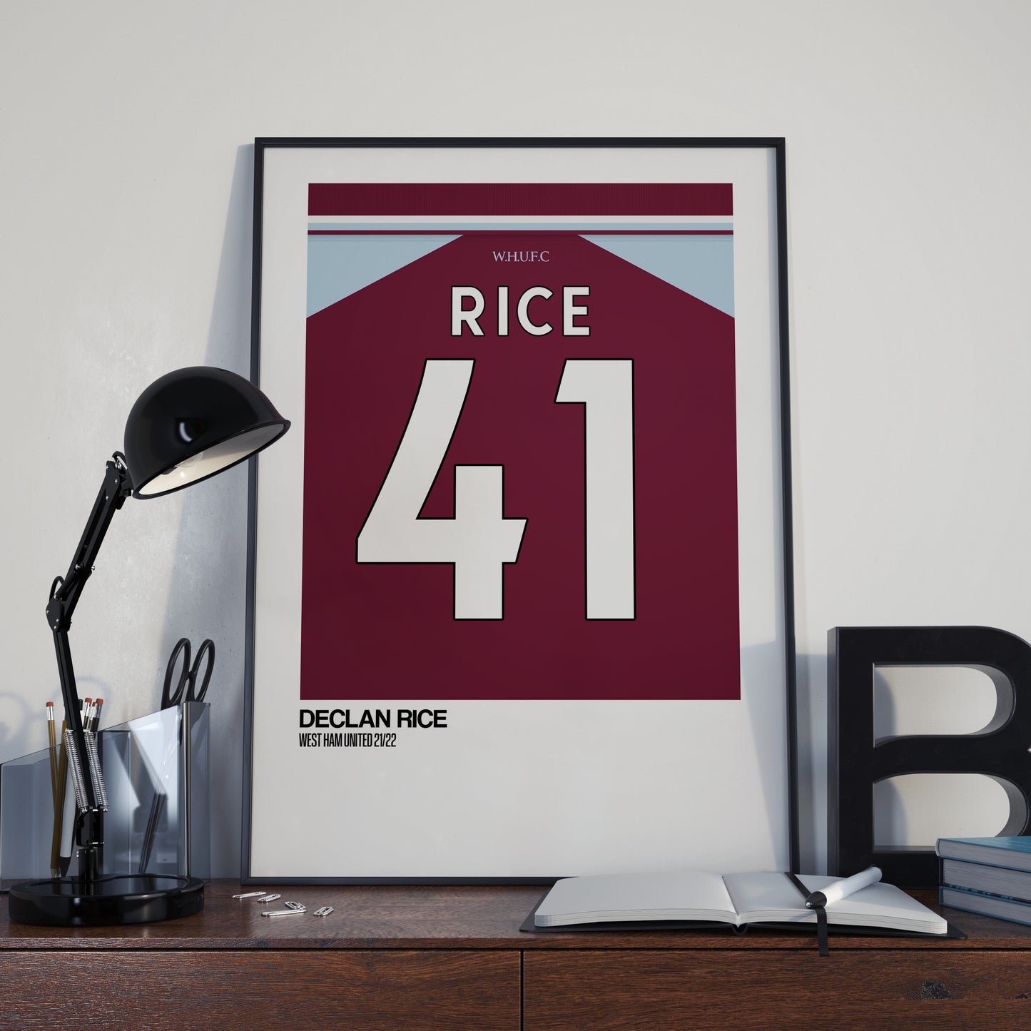 West Ham Home Kit 21-22 | Custom Name & Number | Poster