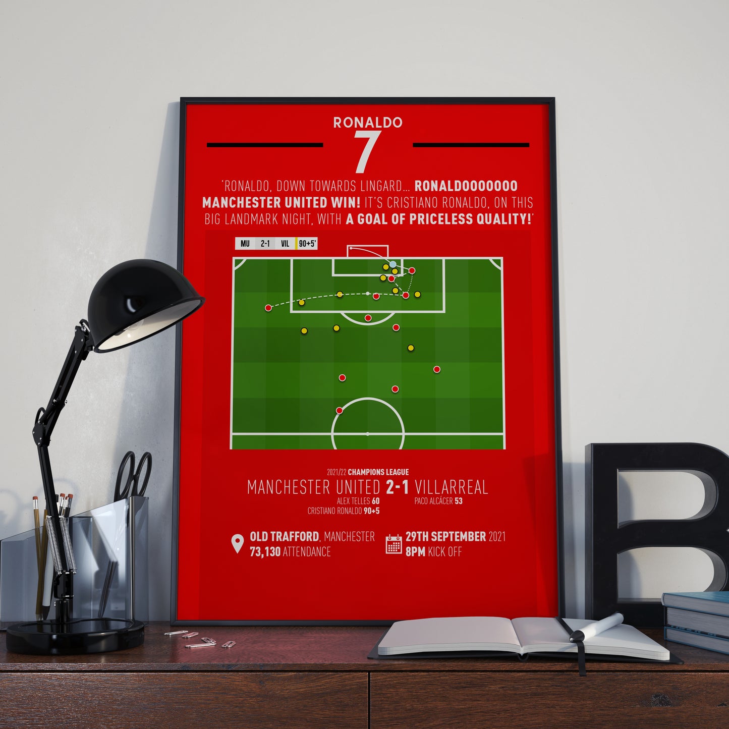 Cristiano Ronaldo | 95th Minute Winner In European Comeback (MU 2-1 VIL) Goal Print | Poster