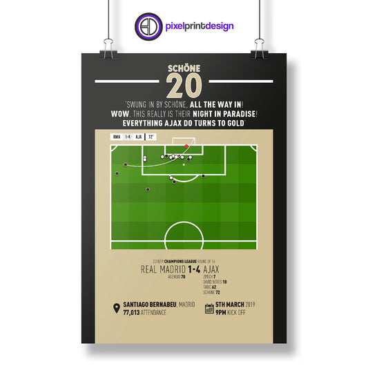 Lasse Schone | Incredible Free Kick (RMA 1-4 AJA) Goal Print | Poster