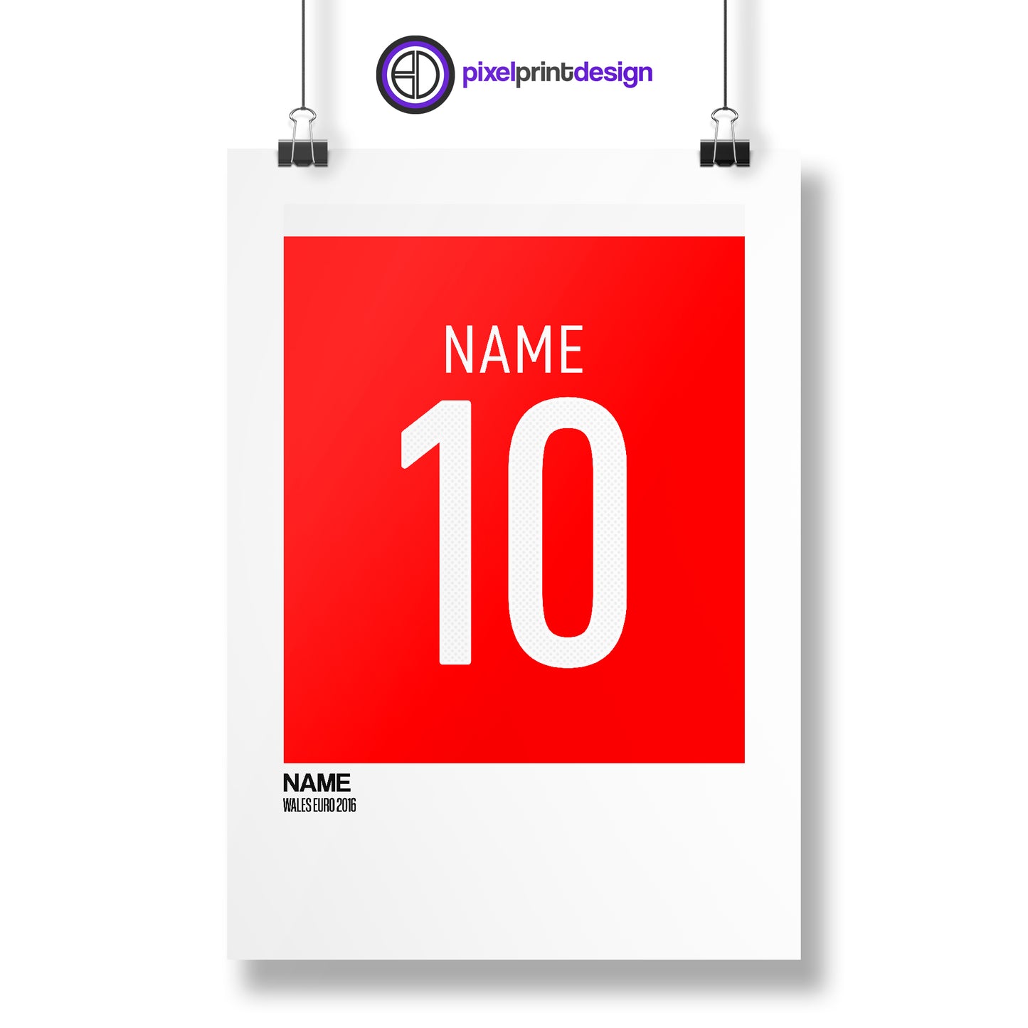 Wales Home Kit 2016 | Custom Name & Number | Poster