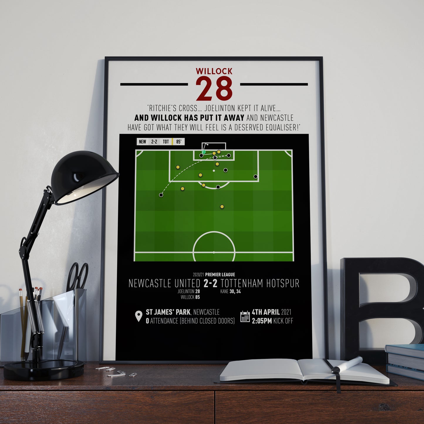 Joe Willock | Late Equaliser In Draw (NEW 2-2 TOT) Goal Print | Poster